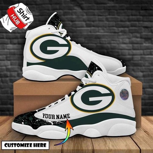 Green Bay Packers Sneakers Personalized Aj 13 Running Shoes For Fan Air Jordan High Sneakers Sport Sneakers