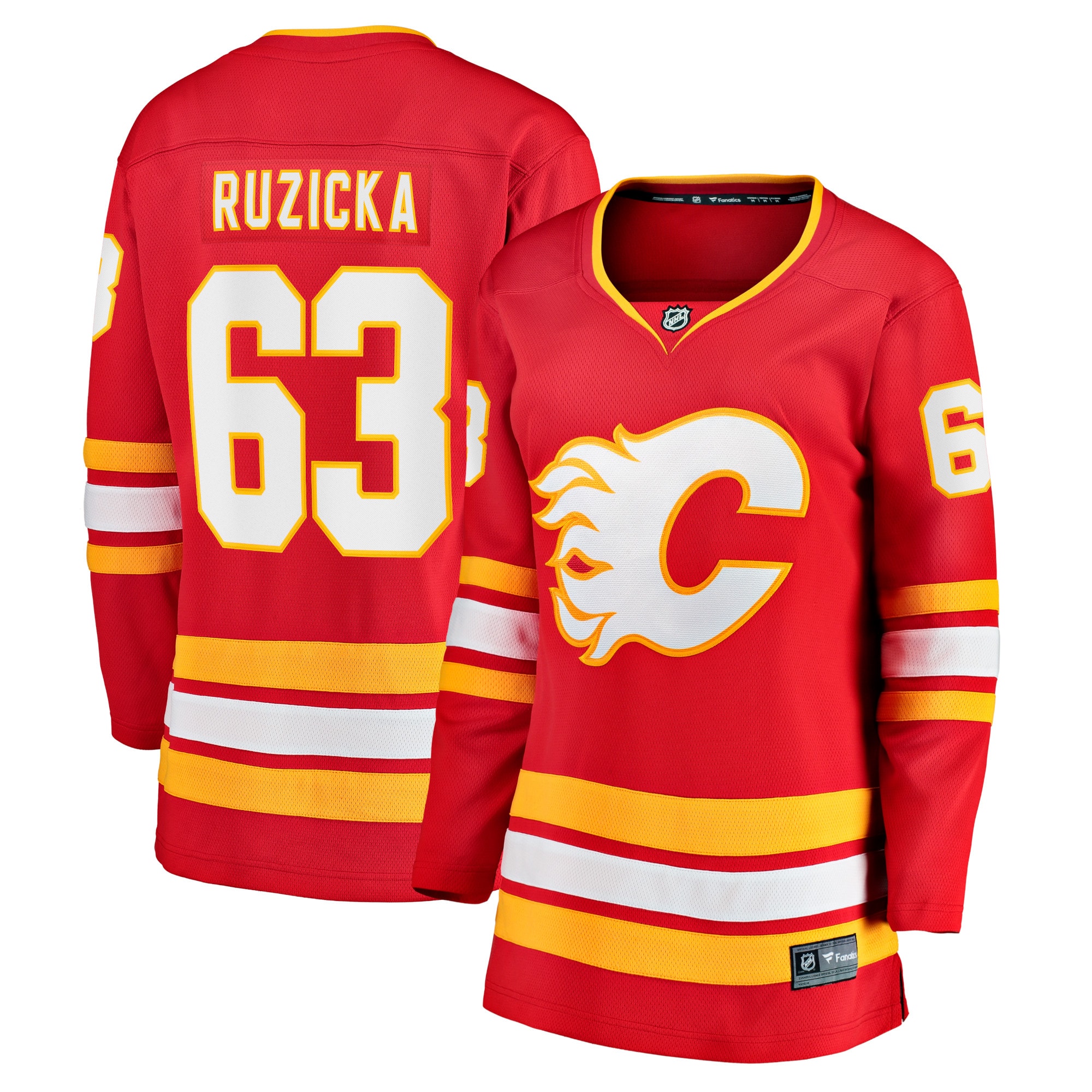 Adam Ruzicka Calgary Flames Branded Women's Home Breakaway Player Jersey – Red