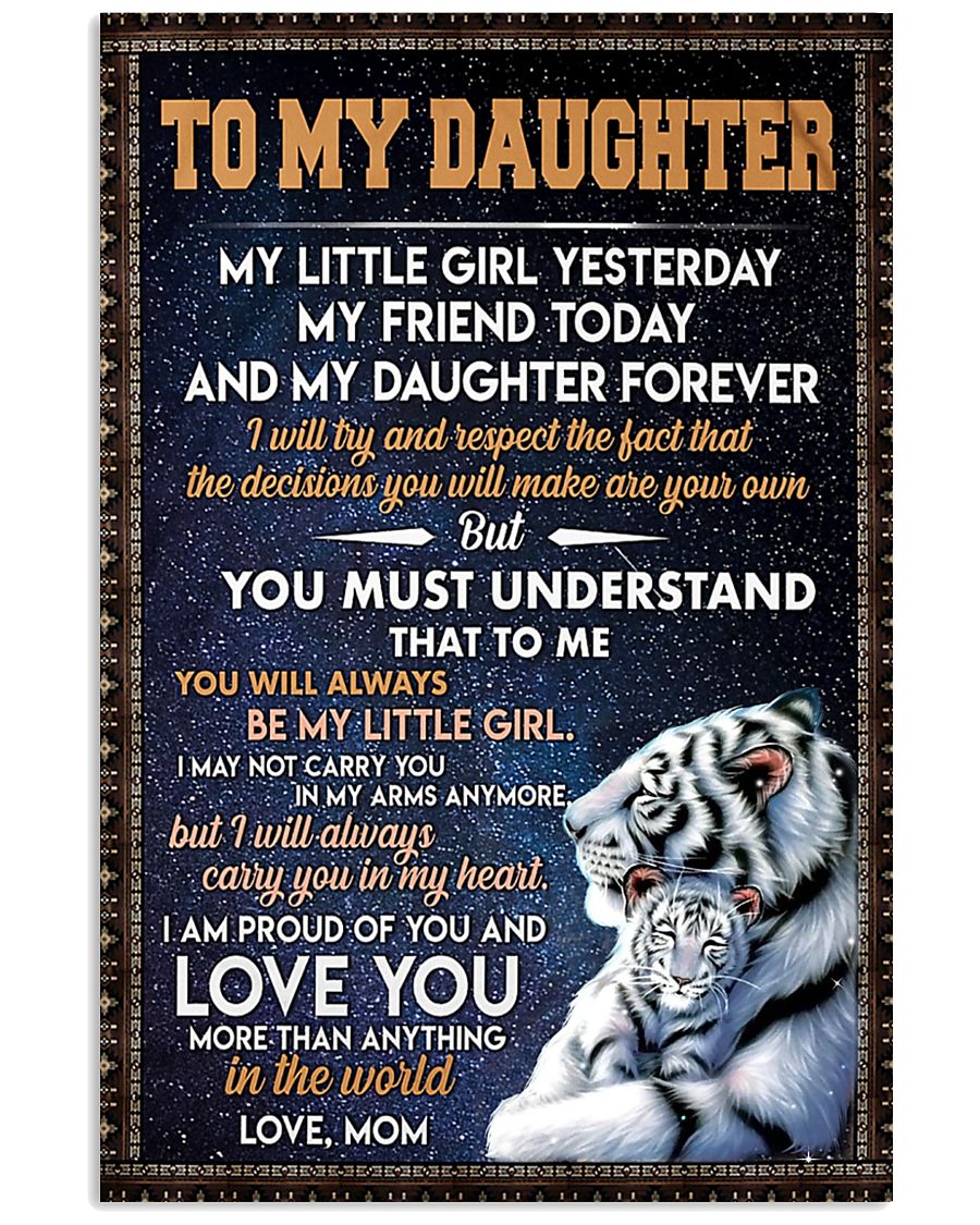 Tiger To My Daughter I Love You Blacket Poster Print, Canvas Print Wall Art, Canvas Poster Wall Decor