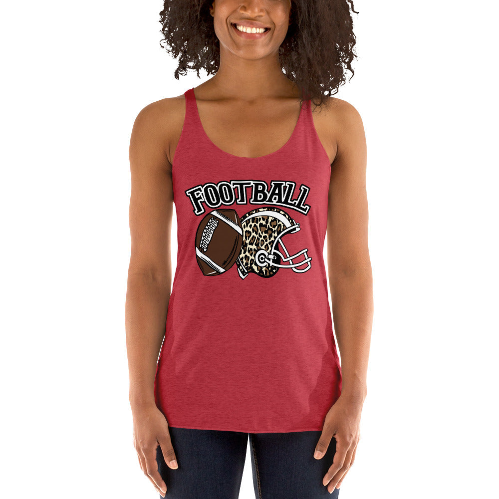 Football Leopard Helmet Women’S Racerback Tank