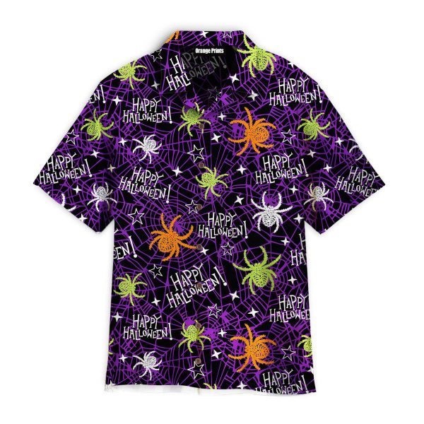 Funny Creepy Spooky Spider Pattern Hawaii Shirt For Men Women Ha94710