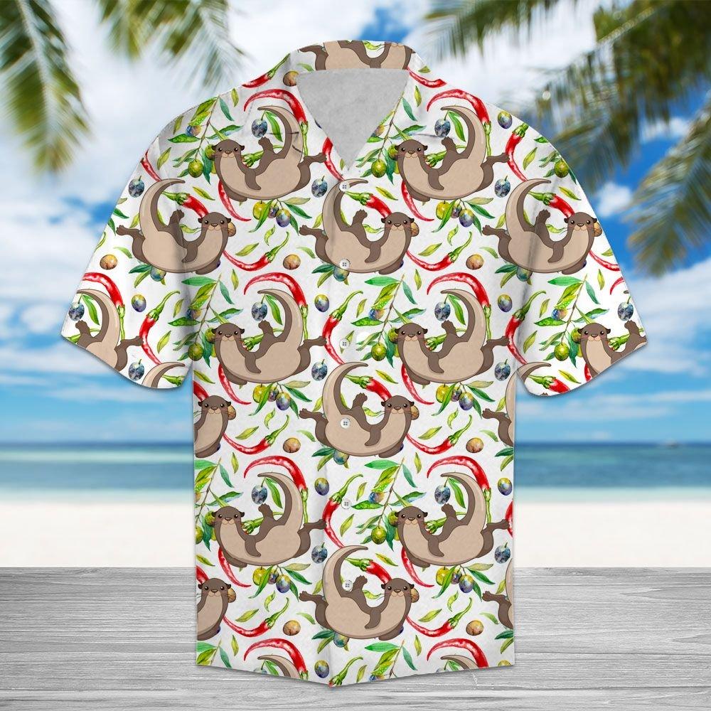 Aloha Shirt Mother’s day Father’s day unique gift ideas for mom & dad from daughter & son kids, meaningful birthday presents –  Chili Peppers And Otter H217009 – Hawaiian Shirt