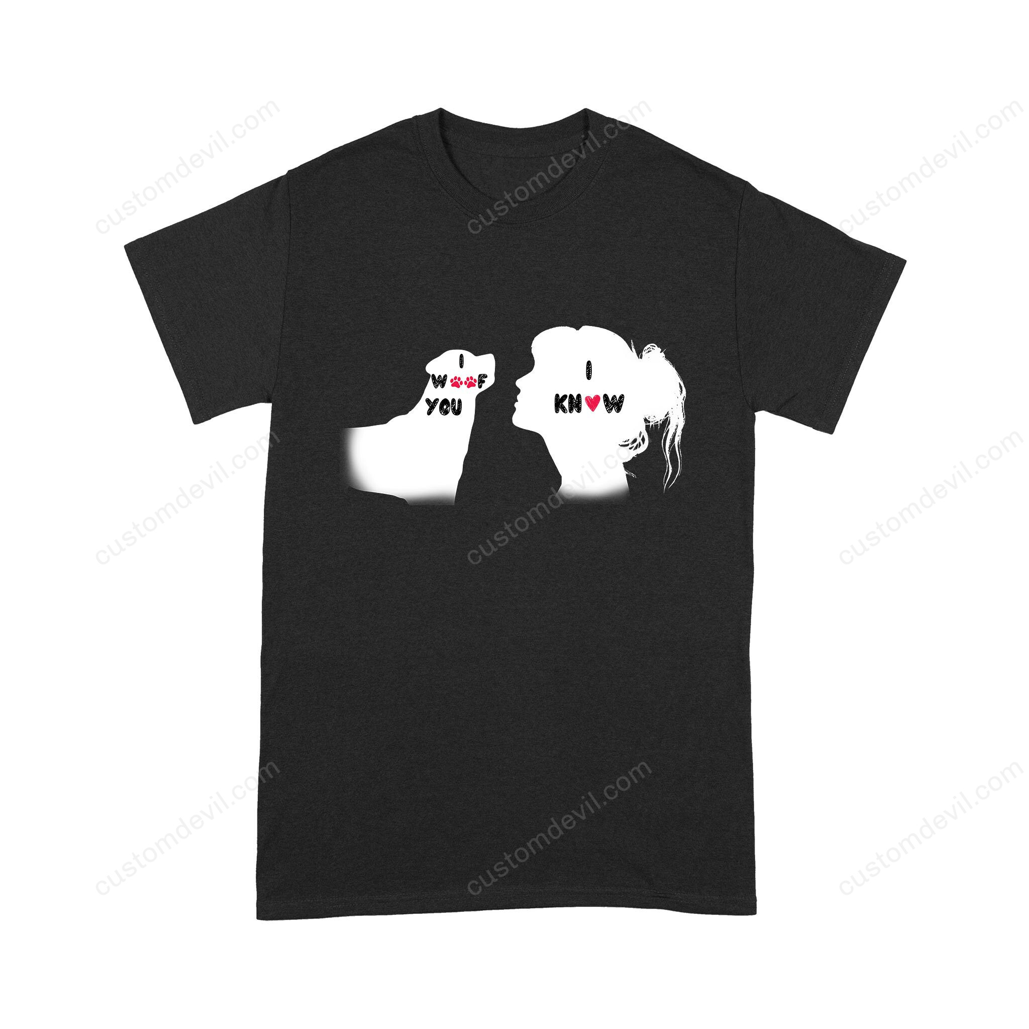 Personalized I Woof You Saint Bernard Dog T-Shirt