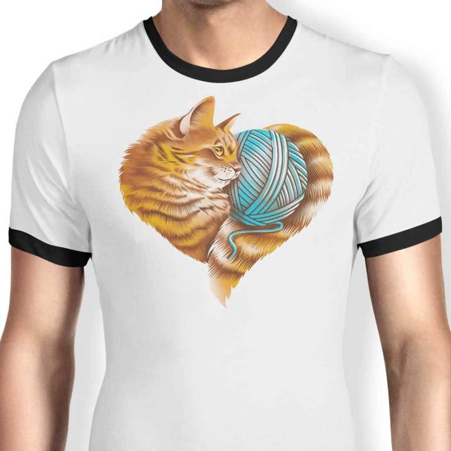 Knitting Kitten Love – Ringer T-Shirt