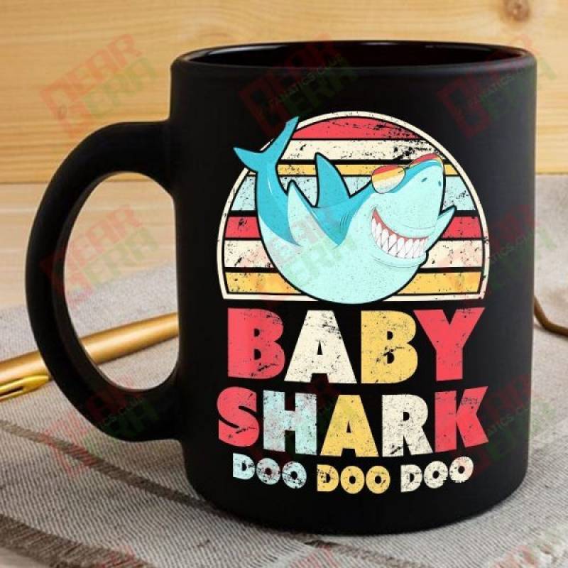 Vintage Retro Baby Shark Doo Doo Doo Coffee Mug Womens Custom Father’s Day Mother’s Day Gift Idea GE522