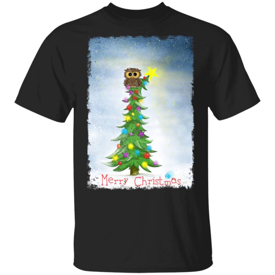 Owl In Rockefeller Christmas Tree Lighting 2020 T-Shirt Merry Christmas Cute Shirt Xmas Gift