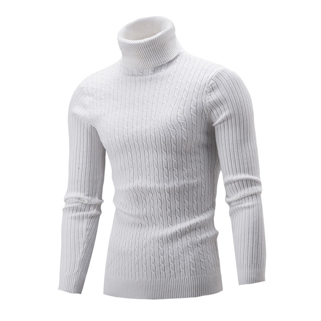 2021 Korean Autumn Winter Clothes Men Turtleneck Sweater Adults Long Sleeve High Collar Pullover Knitted Sweater Streetwear alx