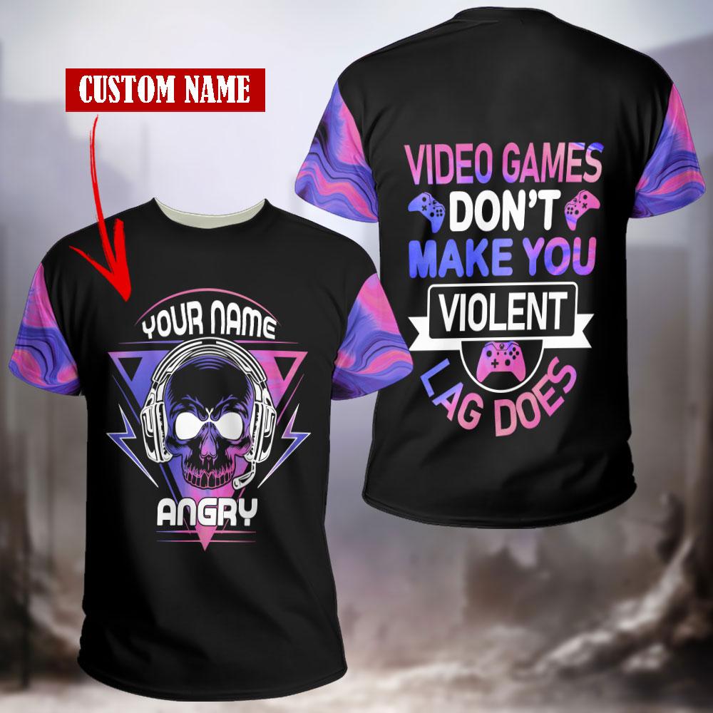 Video games don’t make you violent 3D T-shirt Custom QA