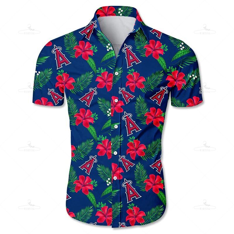 Los Angeles Angels Hawaiian Shirt Tropical Flower Gift S