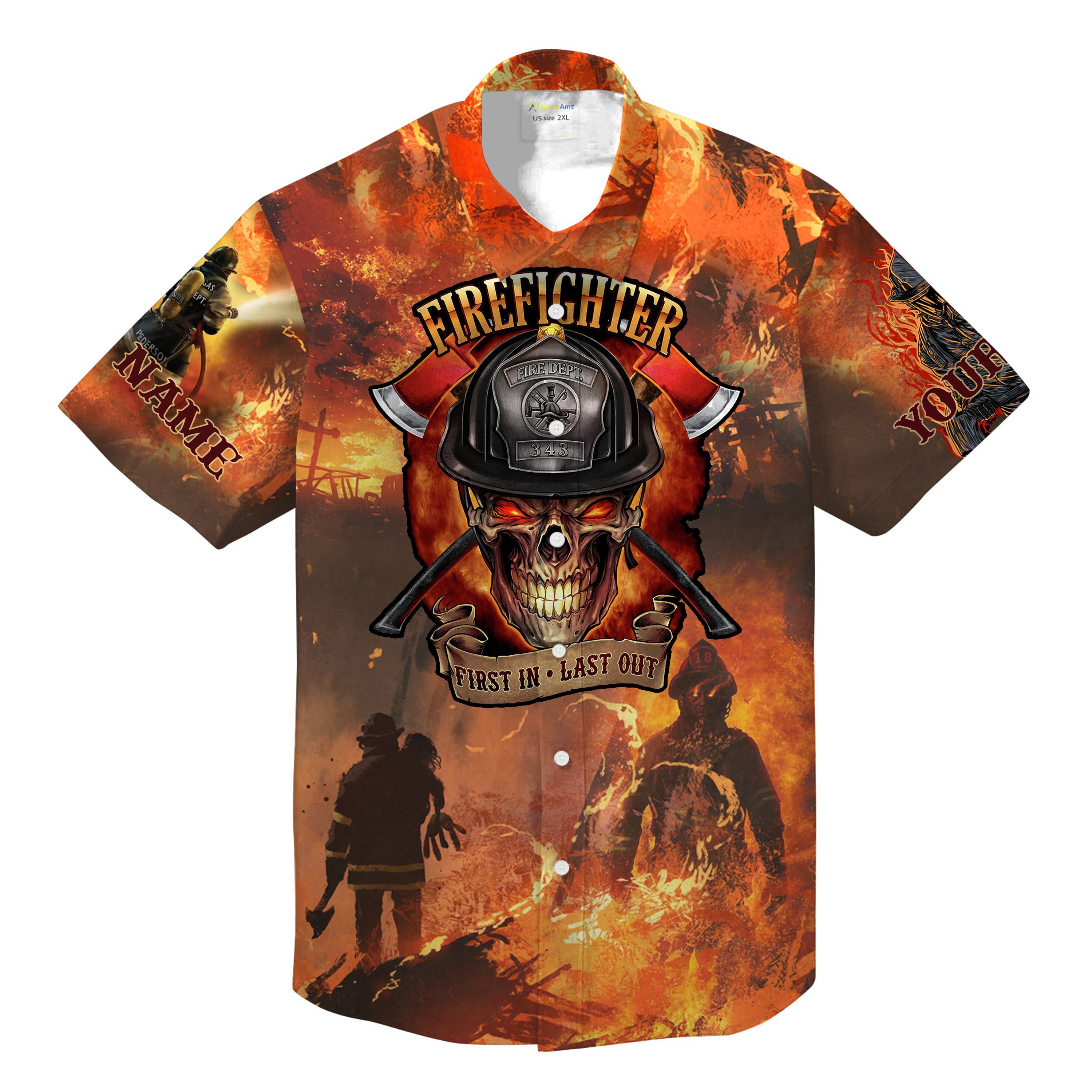 Firefighter Skull Hawaii Shirt For Men Women Adult Ha97953