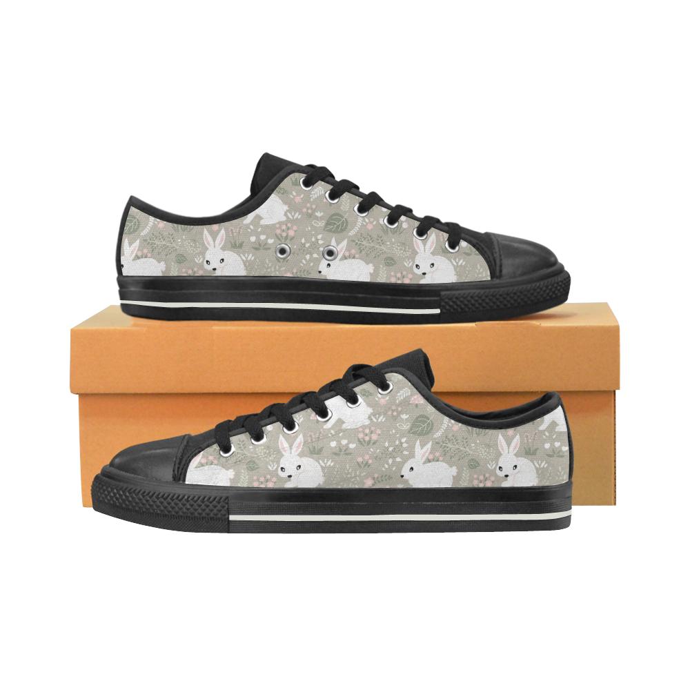 Cute Rabbit Pattern Men’s Low Top Shoes Black