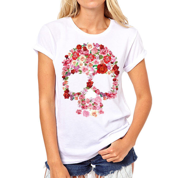 Flower Skull Print Shirt