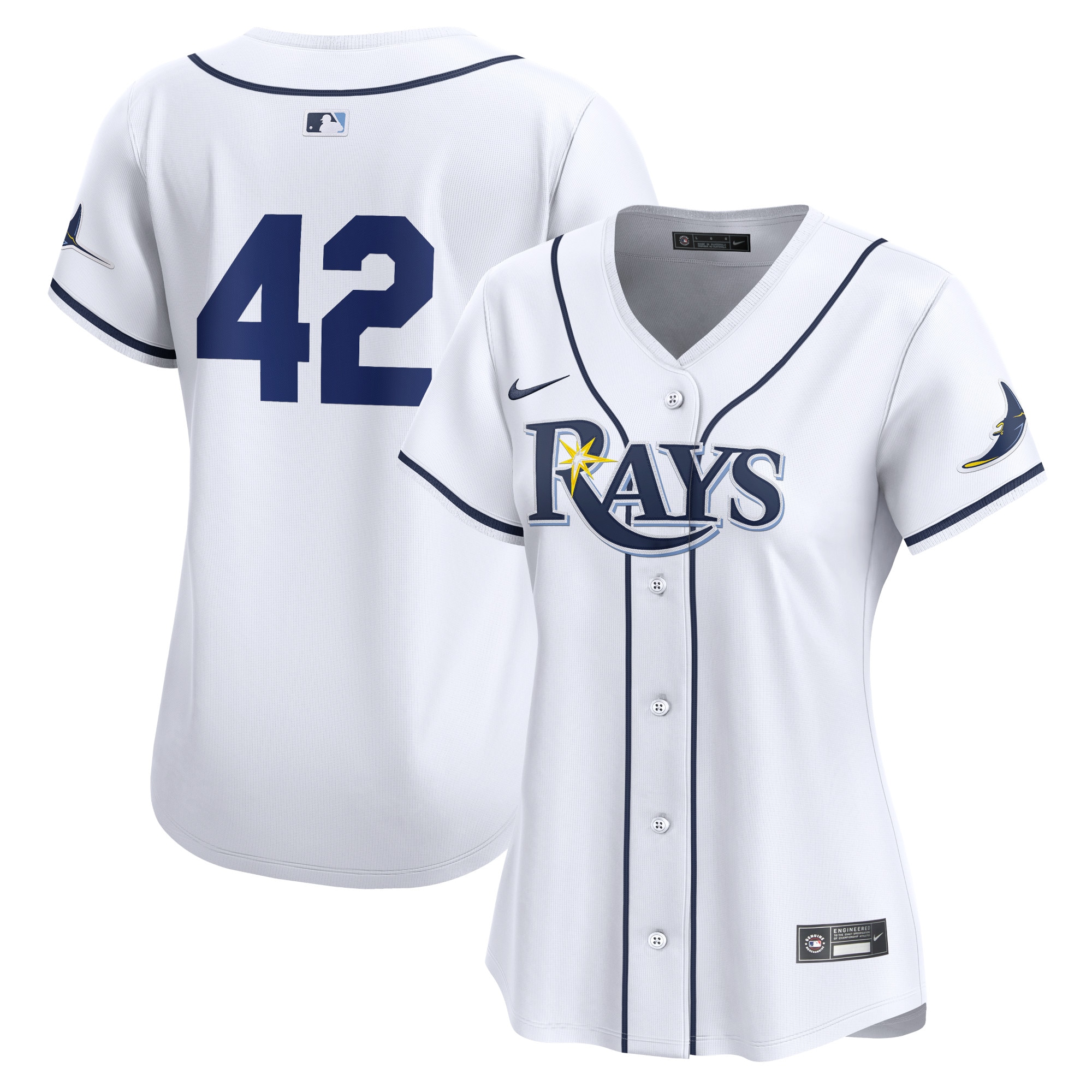 Tampa Bay Rays Women's 2024 Jackie Robinson Day Home Limited Jersey  White