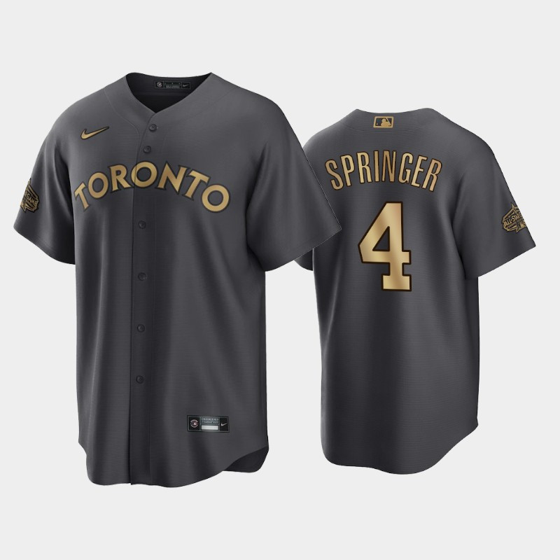 Toronto Blue Jays George Springer 4 2022-23 All-Star Game AL Charcoal Jersey