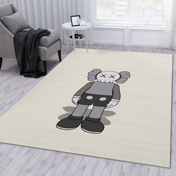 Kaws Standing Grey Fashion Brand Area Rug Living Room Rug Home Decor Floor Decor