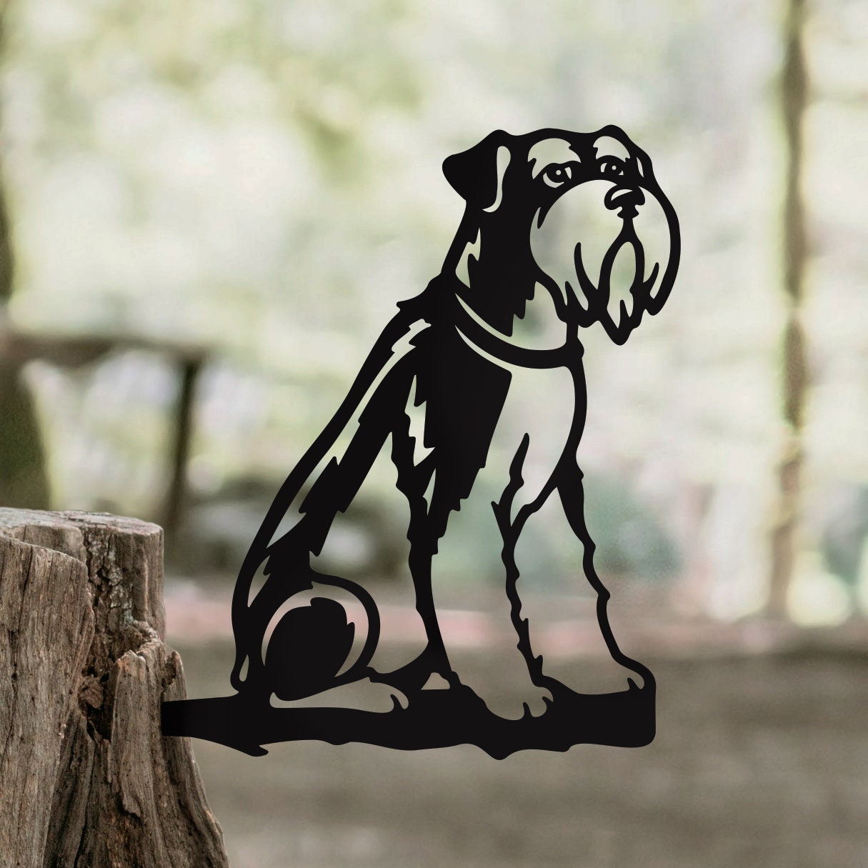 Metal Schnauzer Silhouette Puppy – Usa Steel Dog Sign Cutout – Rustic Outdoor Home & Garden Decor – Housewarming Gift For Dog Lovers