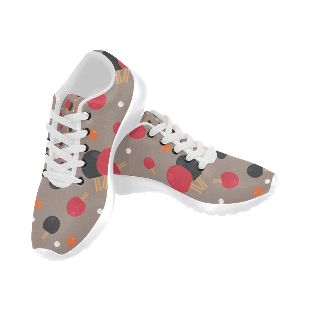 Ping Pong Pattern White Sneakers for Men