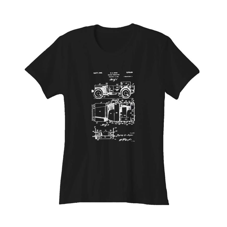 Jeep Vintage Patent Art From The Archives Of The United States Patent Office Women’s T-Shirt