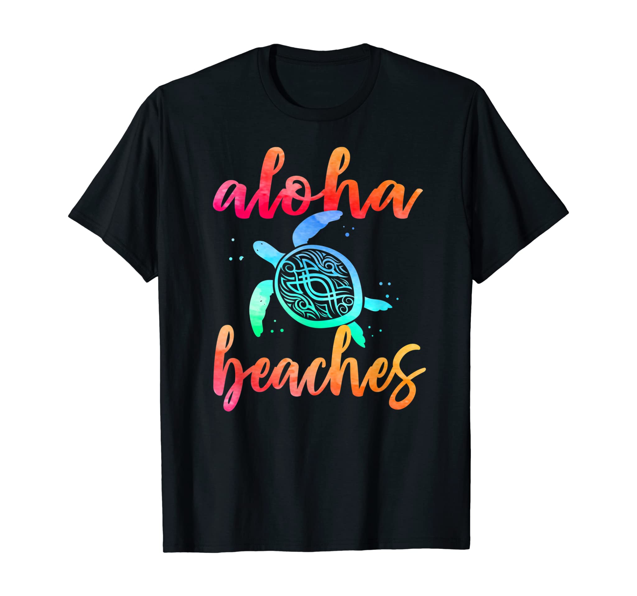 Watercolor Aloha Beaches Turtle Shirt Hawaiin Sea Turtles T-Shirt