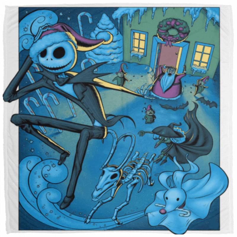 Jack Skellington & Zero Team Nightmare Before Christmas Blanket