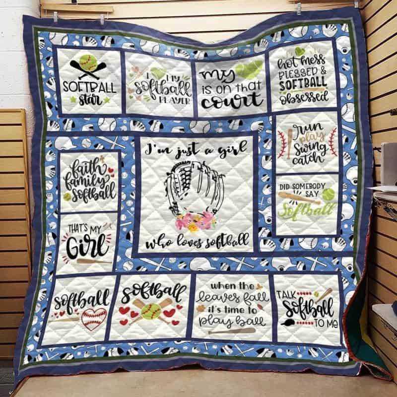 Softball 3D Quilt Blanket HGM1553