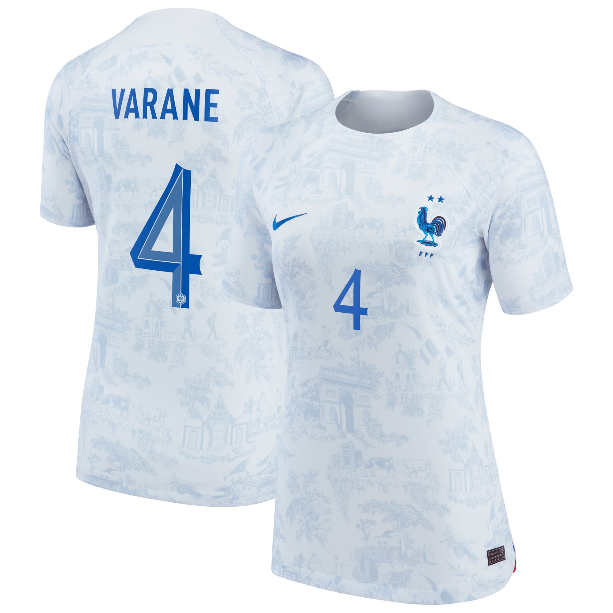 Raphael Varane France National Team Women's 2022/23 Away Breathe Stadium Replica Jersey – White