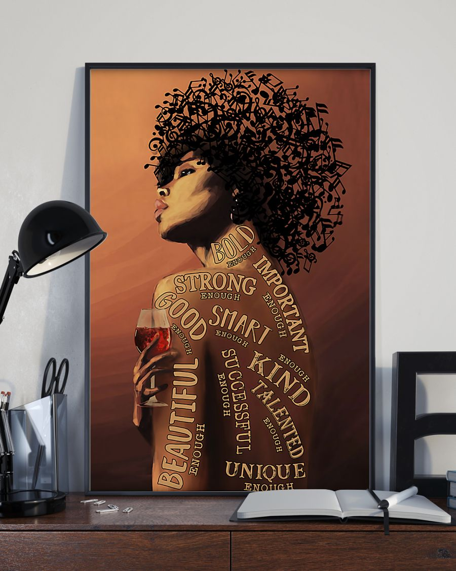 Wine Music Black Girl Canvas Prints Vintage Wall Art Gifts Vintage Home Wall Decor Canvas – Mostsuit