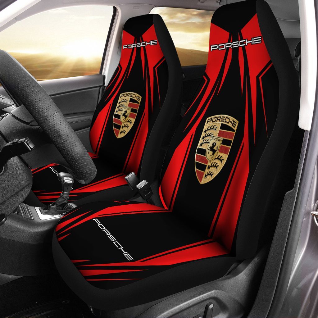 Porsche  Car Seat Cover (Set Of 2) Ver 2 (Red)