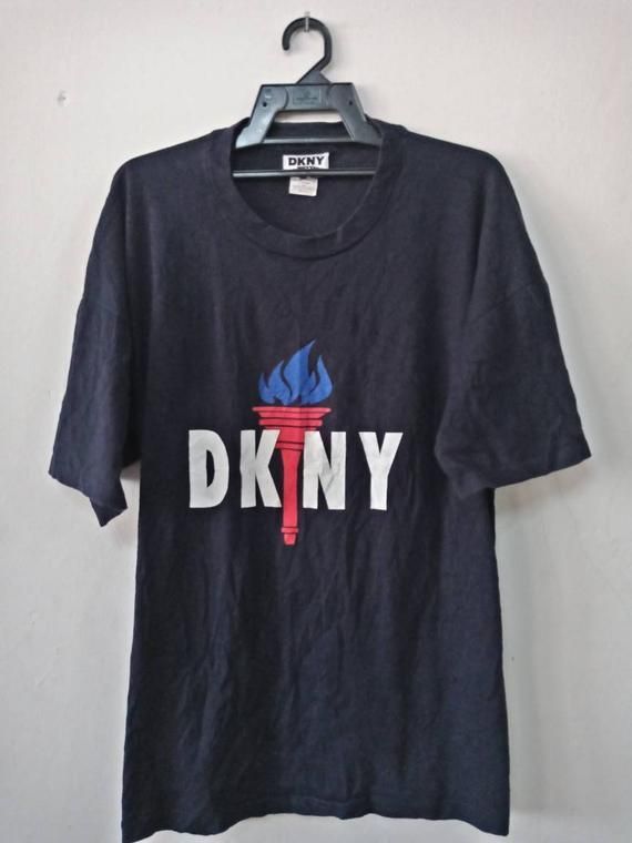 Vtg 90 S Dkny Shirtone Size Fits All Big Logo Rare Design With Nice Used Condition Shirt