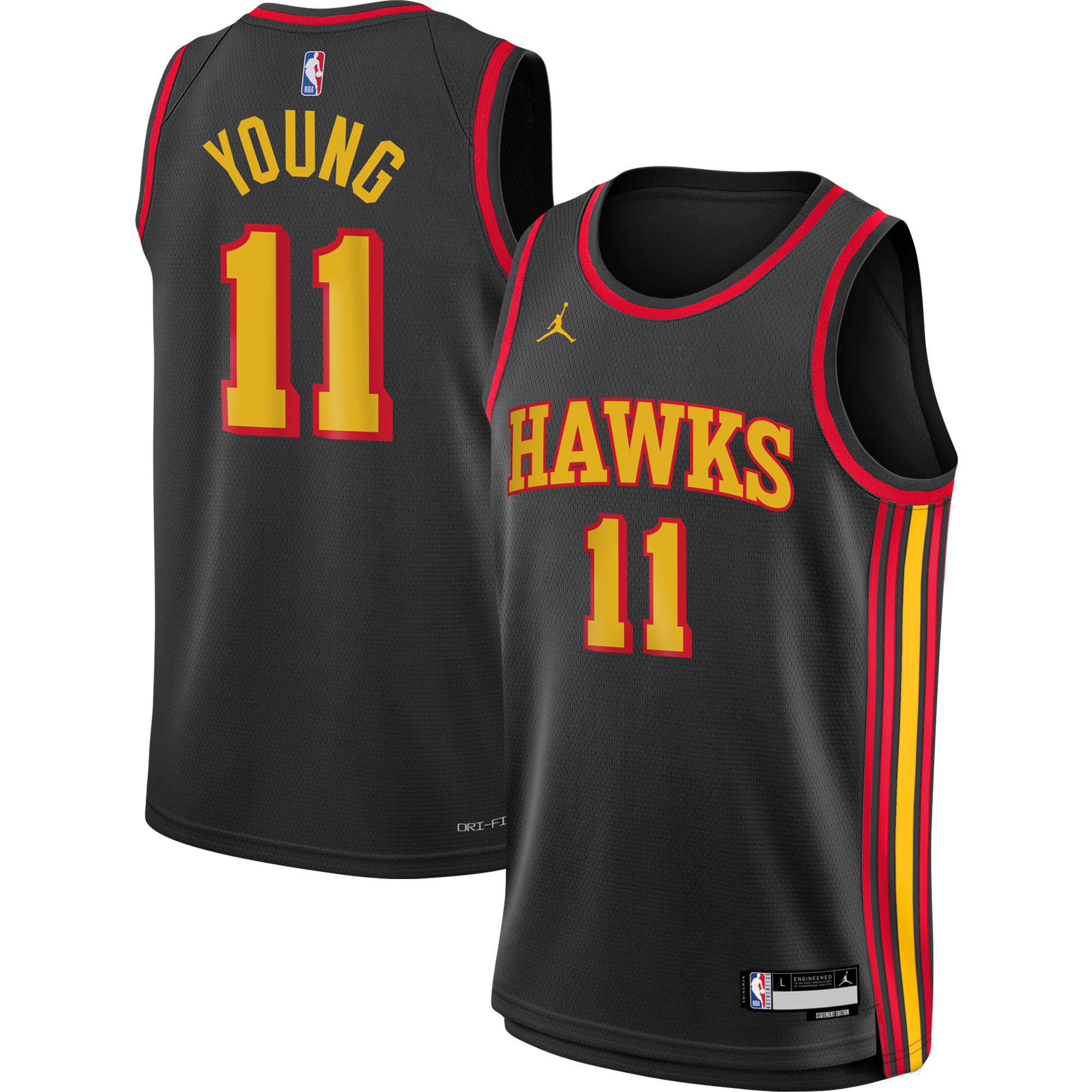 Trae Young Atlanta Hawks Jordan Brand Youth Swingman Jersey – Statement Edition – Black