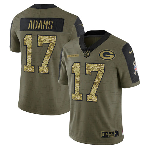 Men’S Green Bay Packers Davante Adams Nike Camo 2021 Salute To Service Limited Player Jersey