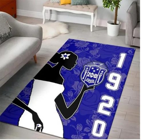 Zeta Phi Beta Founded 1920 Z Phi B Girl Rose Background Rug