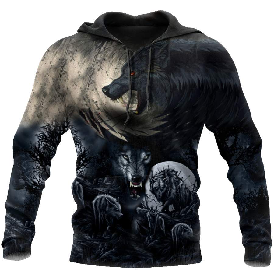 All Over Printed Mythical Wolf Hoodie VP01102001-MEI