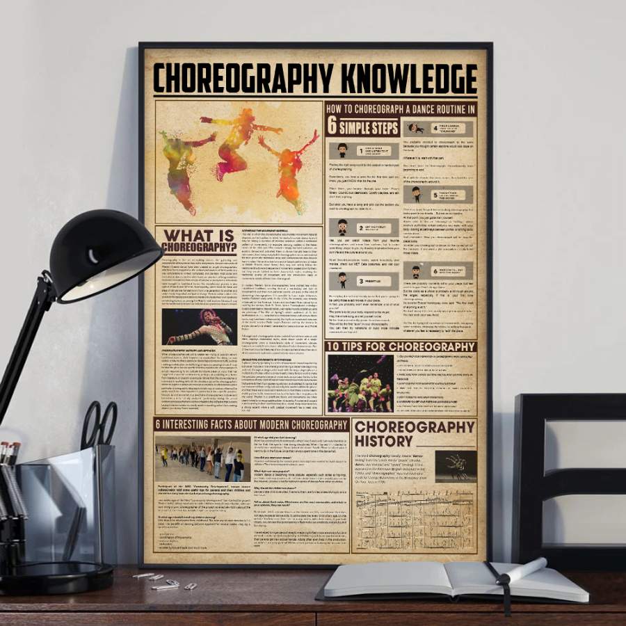 Wozoro Unframed Poster Choreography Knowledge Size 11×17, 16×24, 24×36 inch