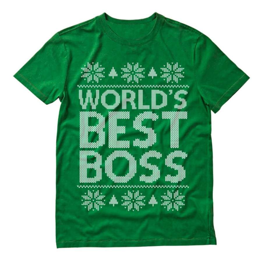 World’s Best Boss Funny Holiday Office Party Ugly Christmas T-Shirt