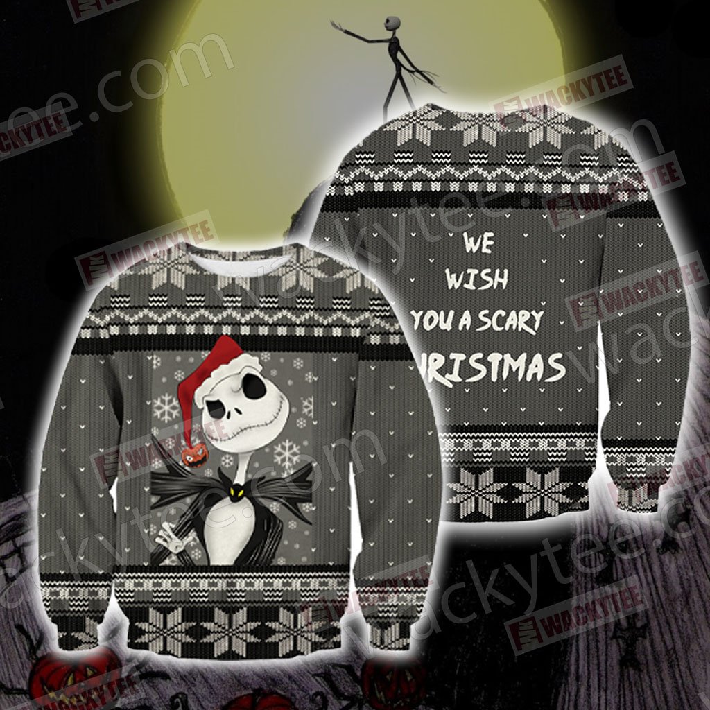 Nightmare Before Christmas – We wish you a scary christmas Unisex 3D Sweater