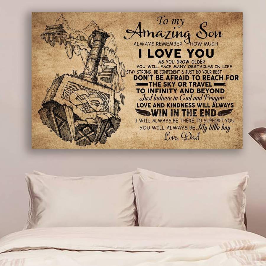 VIKING POSTER – DAD TO SON – ALWAYS REMEMBER HOW MUCH I LOVE YOU