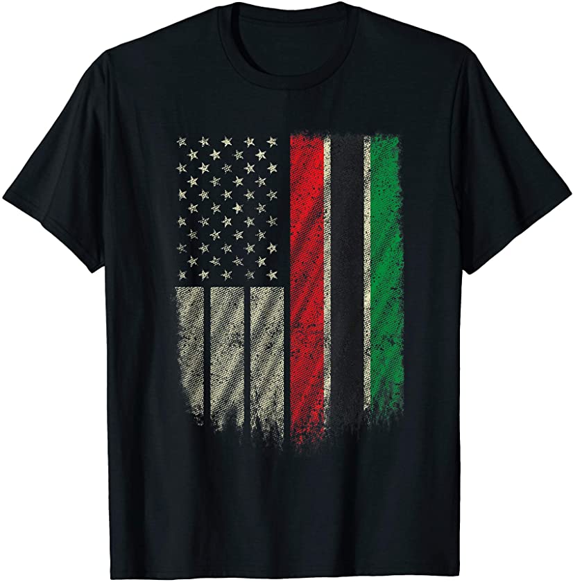 African American Flag Gift Pan-African UNIA Flag Retro T-Shirt