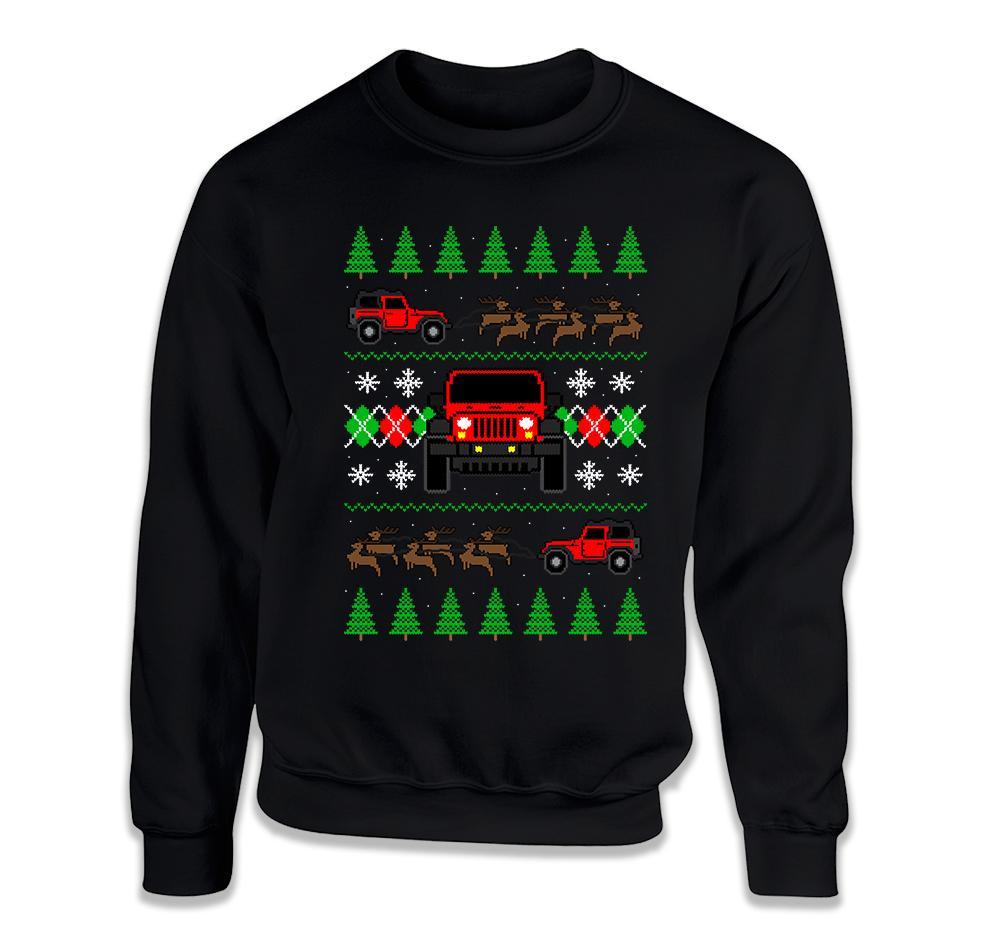 2 Door Jeep Ugly Christmas Sweater Lt11