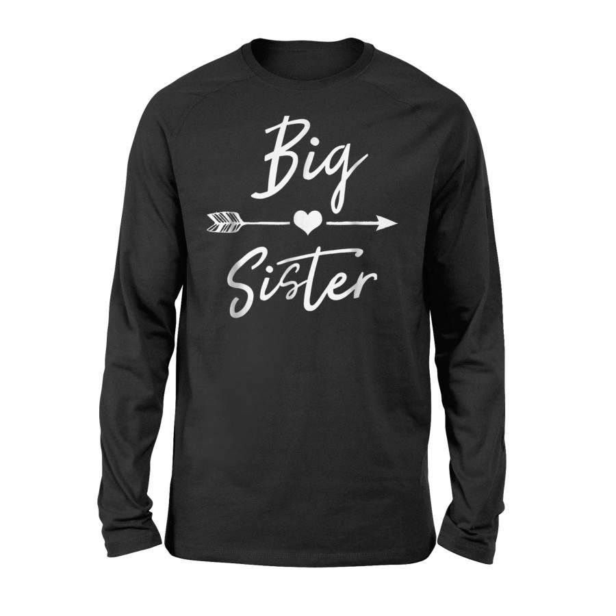 Big Sister Cute Girls Womens Heart Arrow Love Long Sleeve T-Shirt