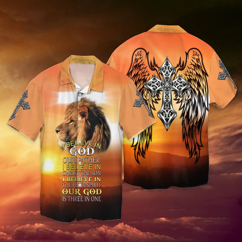 Premium Christian Jesus And Lion Full Print Hawaii Shirt Ha110228