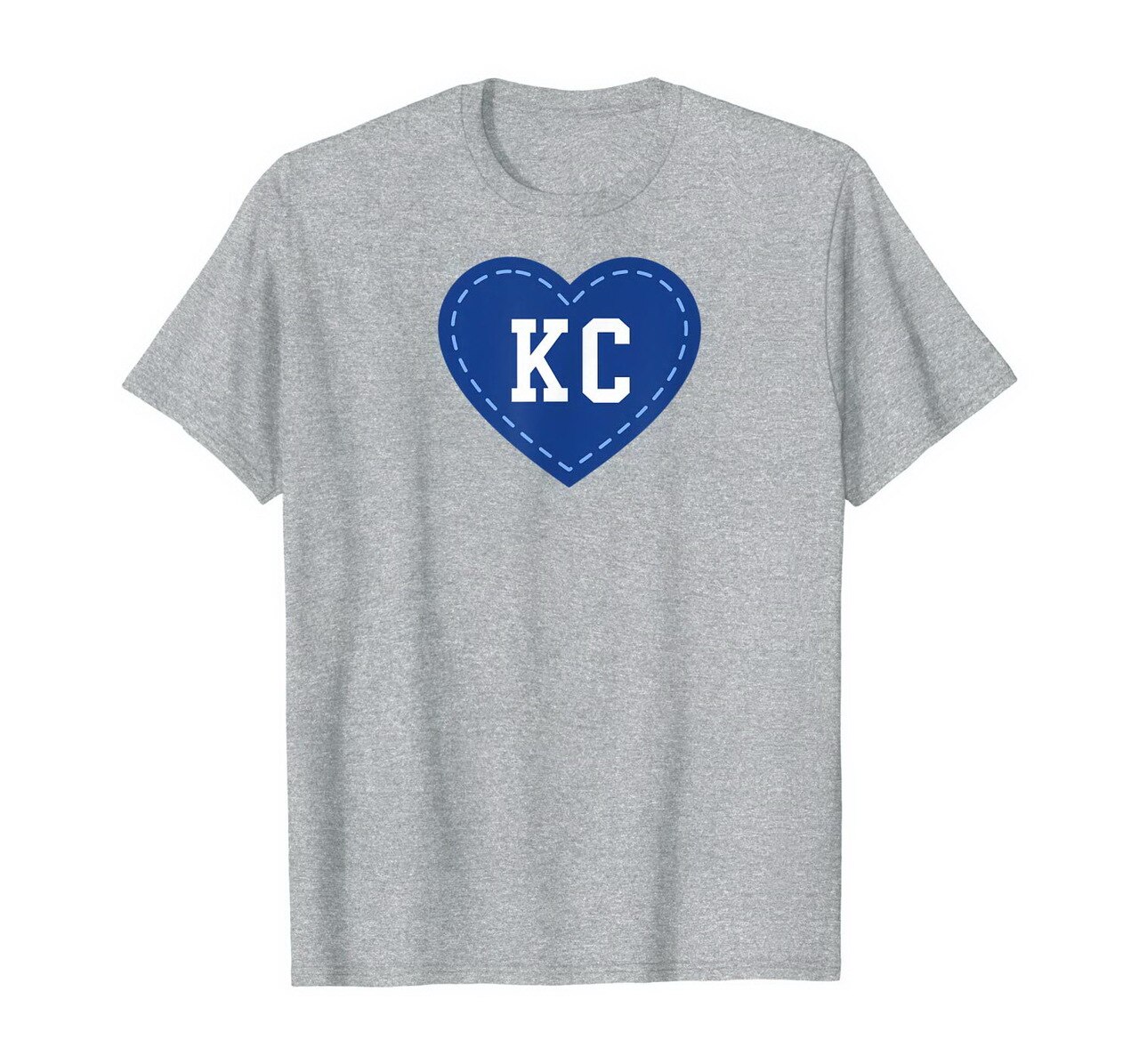 Kc Royal Blue Kc Stitch Graphic Kansas City Heart T-Shirt New