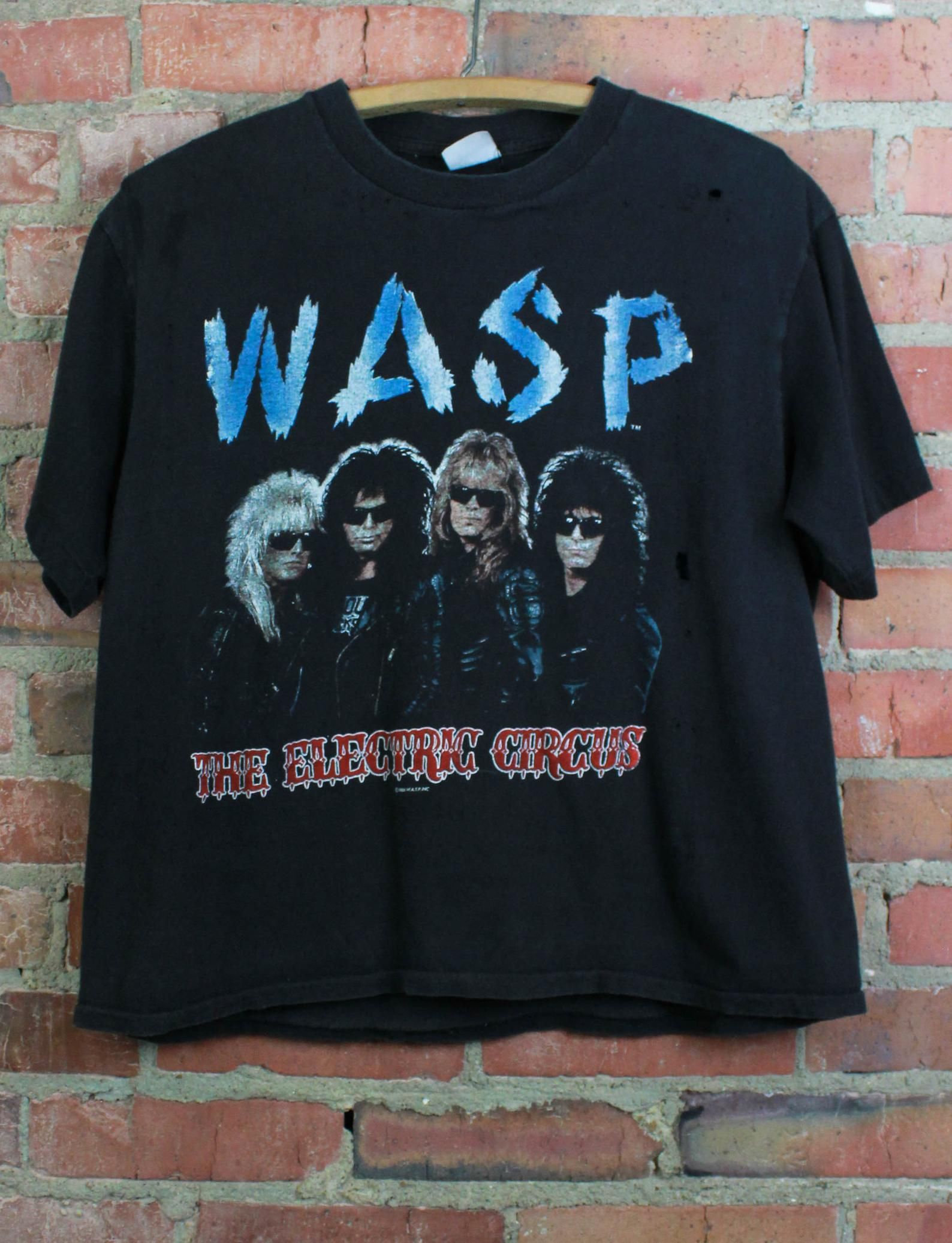 Vintage 1986 Wasp Concert T Shirt The Electric Circus World Tour Black Unisex /