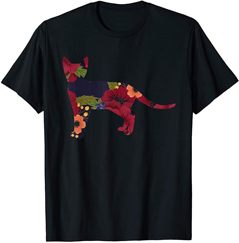 Flower Power Hippie Cat T-Shirt