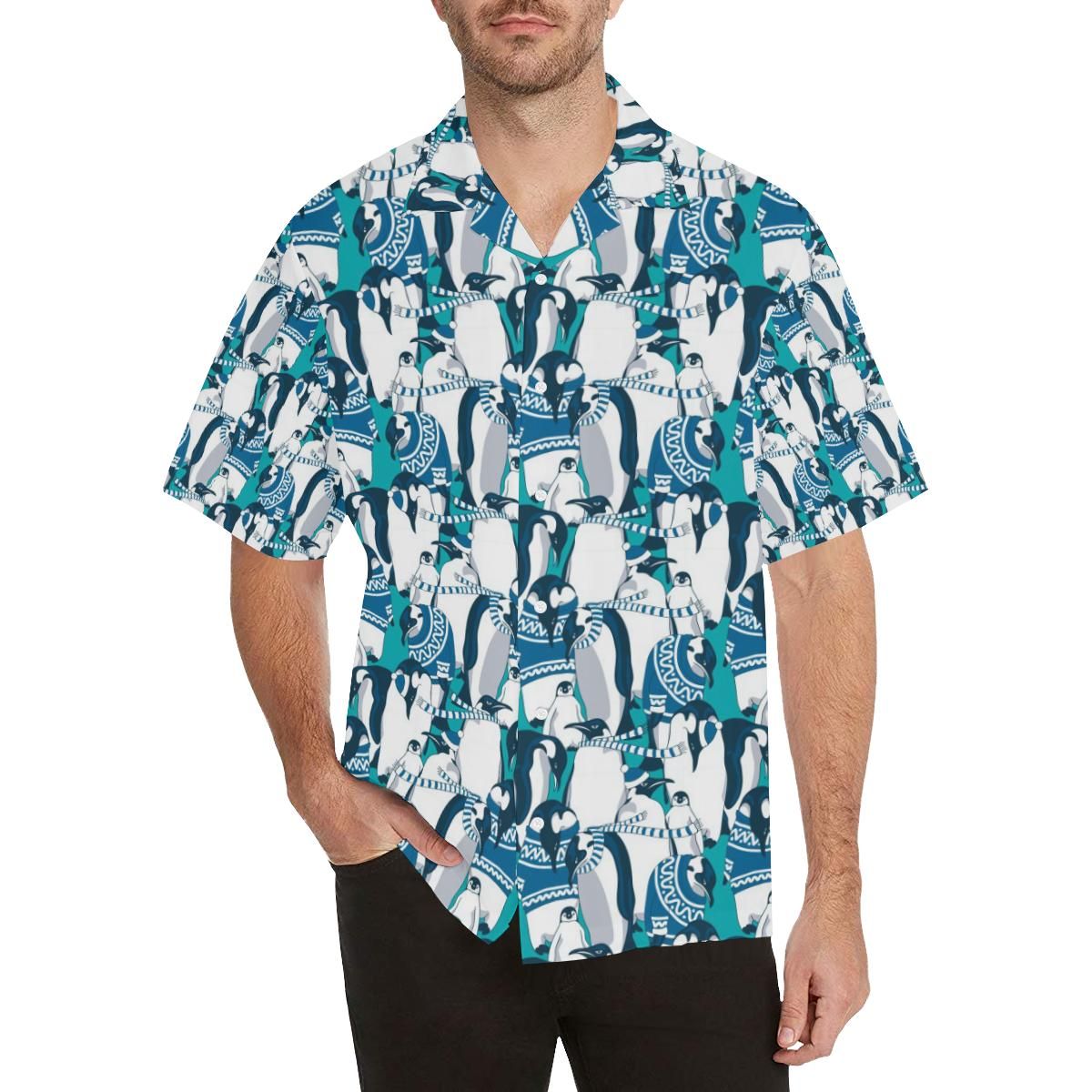 Penguin Pattern Men’S All Over Print Hawaiian Aloha Shirts Aloha Shirts