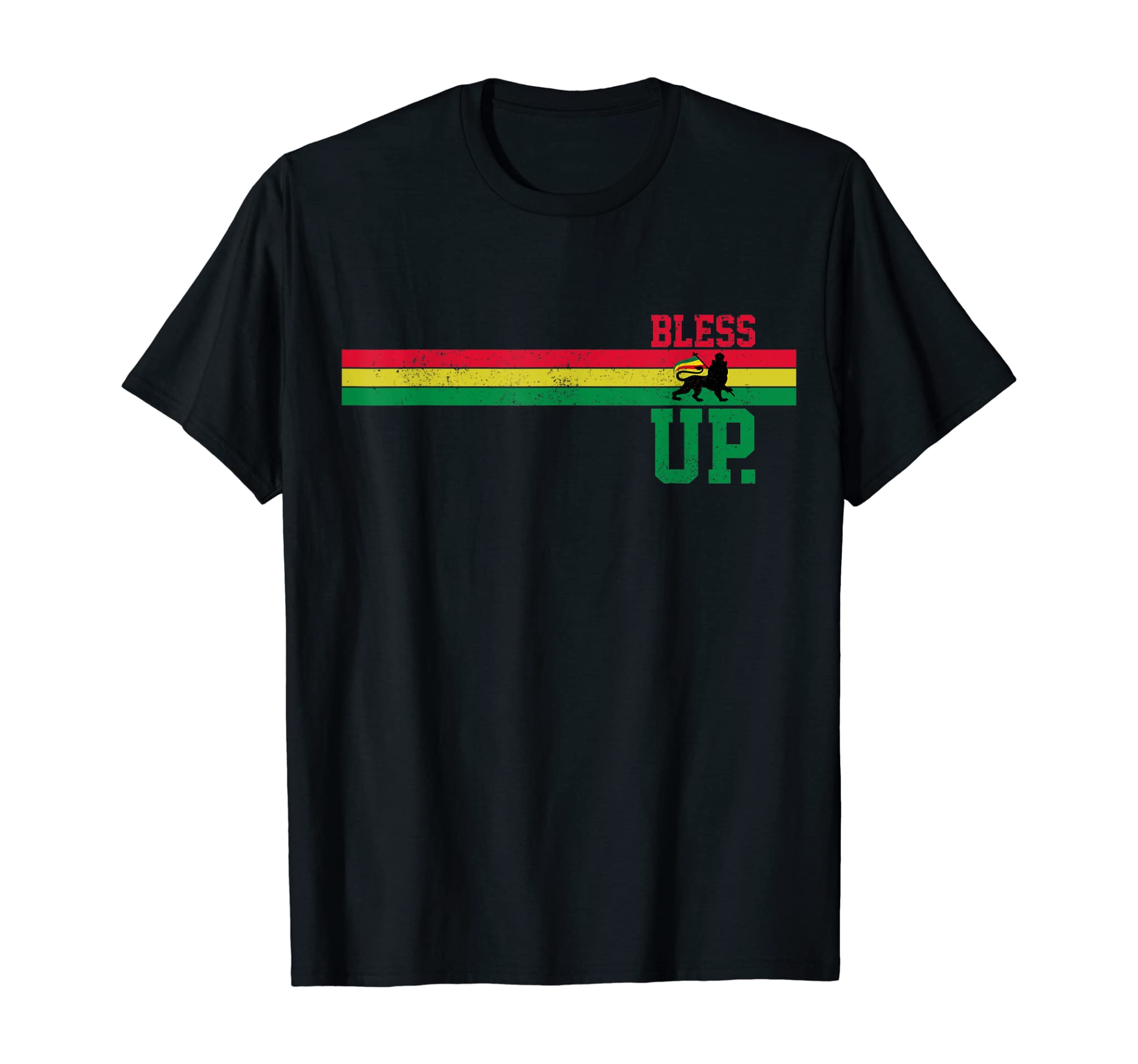 Reggae Music Rastafari Bless Up Lion Of Judah Rasta Gift T-Shirt