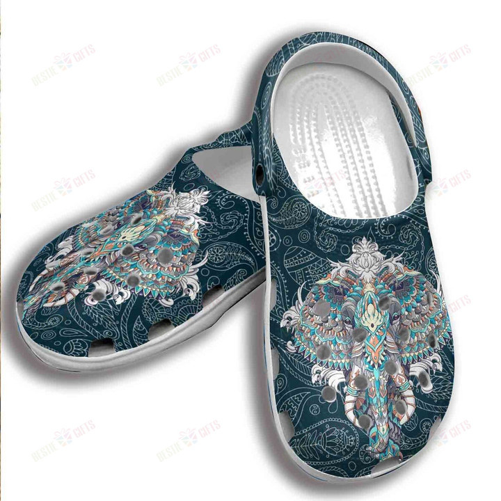 Hippie Art Elephant Crocs Classic Clogs Shoes Pancr0559