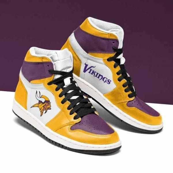 Minnesota Vikings Football Design Air Jordan 1 Mid Printing Shoes Sneaker