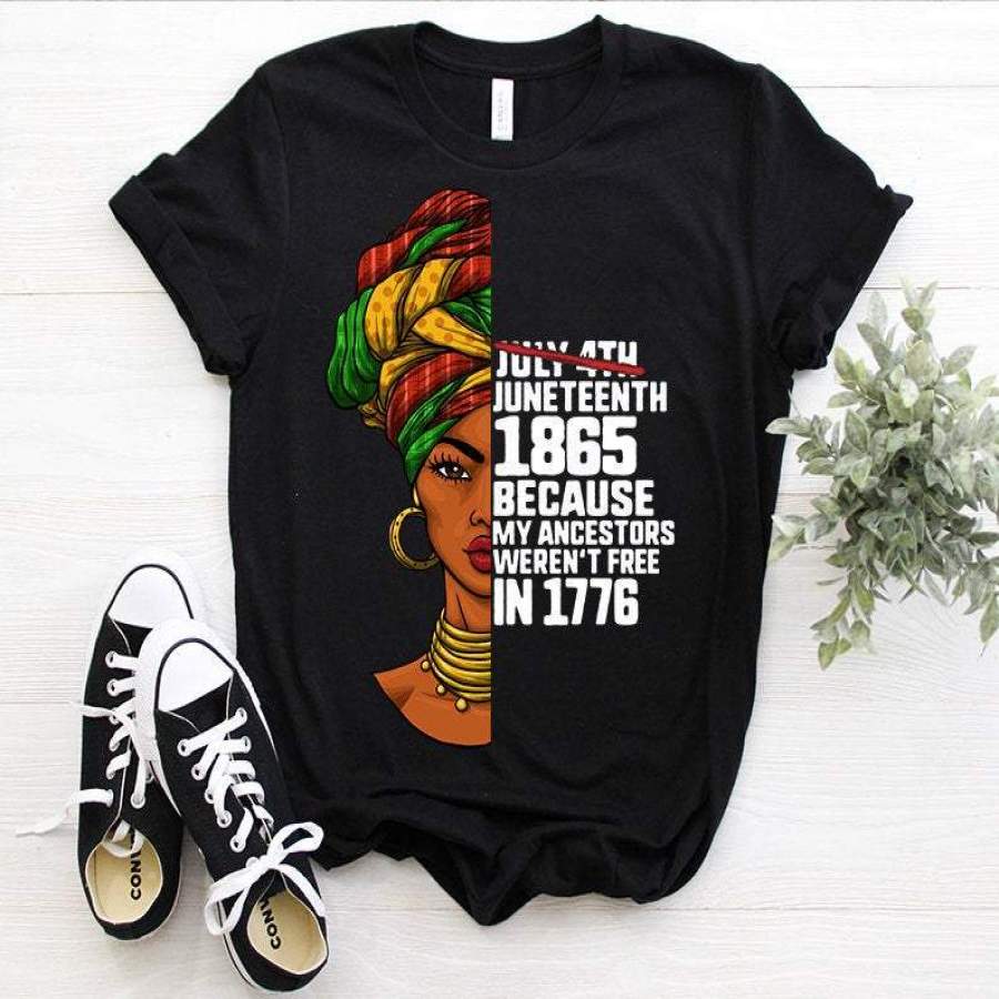 1776 July 4th Black African American Pride Gift Black Lives Matter T-shirt