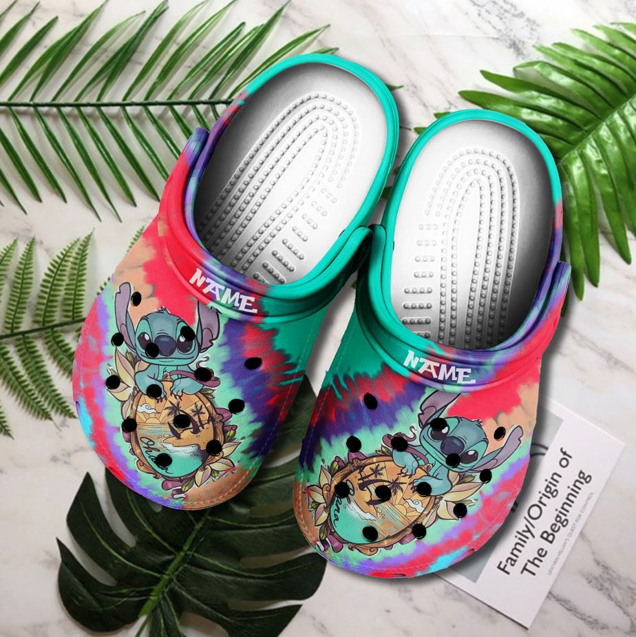 Stitch Custom Name Clogs Clogband Clog Comfortable Water Shoes In Multi Color